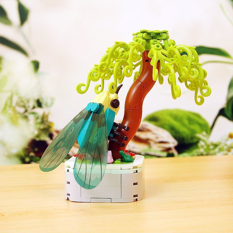 ZUANMA 103-F4 non  CHẬU CÂY VE SẦU bộ đồ chơi xếp lắp ráp ghép mô hình Creator Sáng Tạo 186 khối