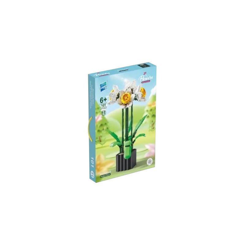 ZUANMA 101-11 non Lego HOA THỦY TIÊN bộ đồ chơi xếp lắp ráp ghép mô hình Creator DAFFODILS Sáng Tạo 838 khối