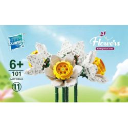 ZUANMA 101-11 non  HOA THỦY TIÊN bộ đồ chơi xếp lắp ráp ghép mô hình Creator DAFFODILS Sáng Tạo 838 khối