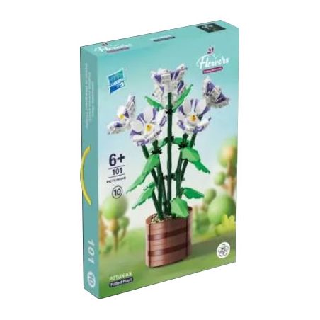 ZUANMA 101-10 non  VINH QUANG BUỔI SÁNG bộ đồ chơi xếp lắp ráp ghép mô hình Creator PETUNIAS Sáng Tạo 858 khối