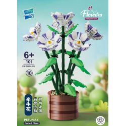 ZUANMA 101-10 non  VINH QUANG BUỔI SÁNG bộ đồ chơi xếp lắp ráp ghép mô hình Creator PETUNIAS Sáng Tạo 858 khối
