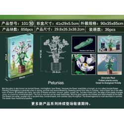 ZUANMA 101-10 non  VINH QUANG BUỔI SÁNG bộ đồ chơi xếp lắp ráp ghép mô hình Creator PETUNIAS Sáng Tạo 858 khối