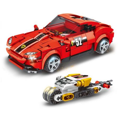 MINGDI LEIBAO 10131 non  MÁY PHÓNG XE FERRARI bộ đồ chơi xếp lắp ráp ghép mô hình Racers Đua Tốc Độ 407 khối