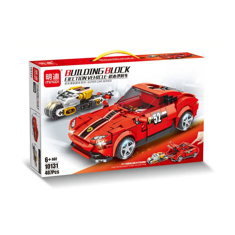 MINGDI LEIBAO 10131 non  MÁY PHÓNG XE FERRARI bộ đồ chơi xếp lắp ráp ghép mô hình Racers Đua Tốc Độ 407 khối