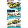 MINGDI LEIBAO 10132 non  XE PHÓNG MÀU VÀNG bộ đồ chơi xếp lắp ráp ghép mô hình Racers Đua Tốc Độ 412 khối