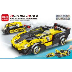 MINGDI LEIBAO 10132 non  XE PHÓNG MÀU VÀNG bộ đồ chơi xếp lắp ráp ghép mô hình Racers Đua Tốc Độ 412 khối