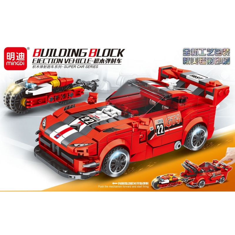 MINGDI LEIBAO 10130 non  XE PHÓNG MÀU ĐỎ bộ đồ chơi xếp lắp ráp ghép mô hình Racers Đua Tốc Độ 426 khối