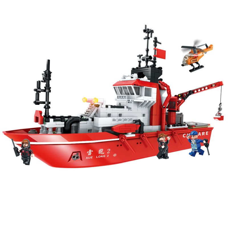 YONGLEXING 88038 non Lego TÀU PHÁ BĂNG RỒNG TUYẾT 2 bộ đồ chơi xếp lắp ráp ghép mô hình City ICEBREAKER XUE LONG Thành Phố 828 khối