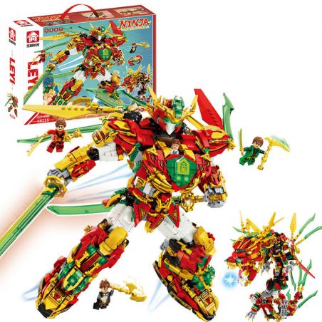 LE YI 68235 non  ÁO GIÁP LỬA ĐỎ NGỌN RỒNG bộ đồ chơi xếp lắp ráp ghép mô hình NINJA 1868 khối