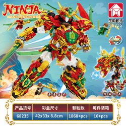 LE YI 68235 non  ÁO GIÁP LỬA ĐỎ NGỌN RỒNG bộ đồ chơi xếp lắp ráp ghép mô hình NINJA 1868 khối