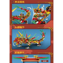 LE YI 68235 non  ÁO GIÁP LỬA ĐỎ NGỌN RỒNG bộ đồ chơi xếp lắp ráp ghép mô hình NINJA 1868 khối