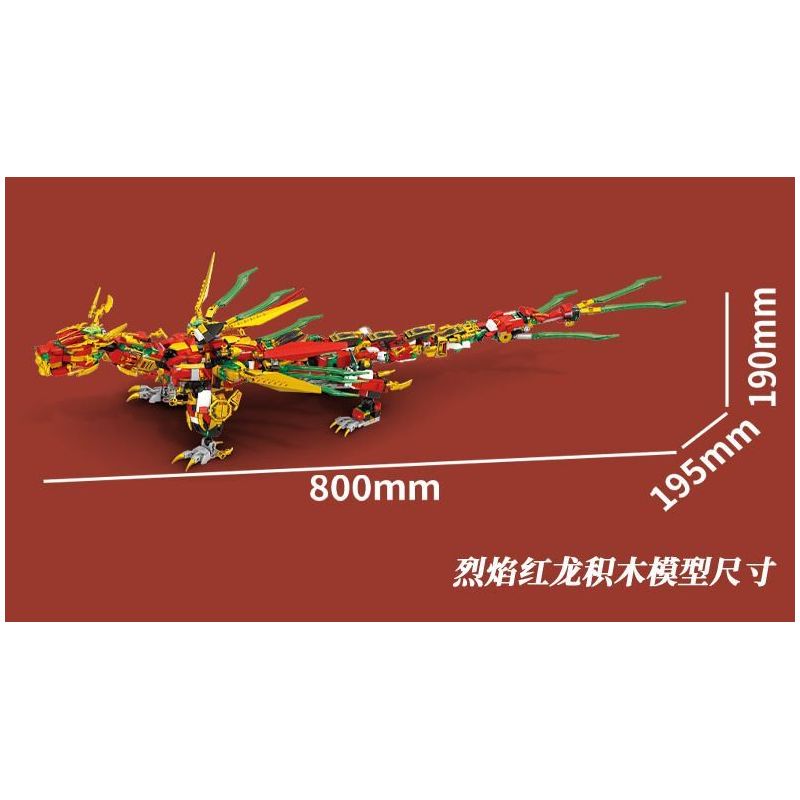 LE YI 68235 non  ÁO GIÁP LỬA ĐỎ NGỌN RỒNG bộ đồ chơi xếp lắp ráp ghép mô hình NINJA 1868 khối