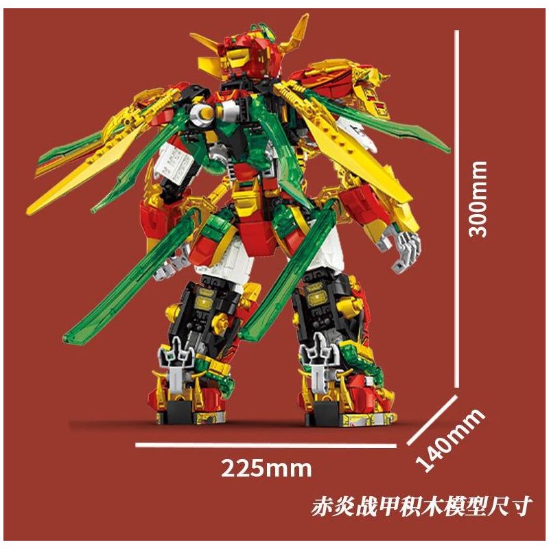 LE YI 68235 non  ÁO GIÁP LỬA ĐỎ NGỌN RỒNG bộ đồ chơi xếp lắp ráp ghép mô hình NINJA 1868 khối