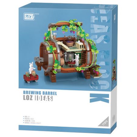 LOZ 2206 non  THÙNG RƯỢU bộ đồ chơi xếp lắp ráp ghép mô hình ANIMAL CRAFT 1022 khối