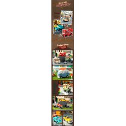 ZHEGAO 991007 non  XE KÉO RETRO 12 BUÝT KIỂU HỒNG KÔNG ĐIỆN THAM QUAN HAI TẦNG CẮM TRẠI MÙA HÈ ĐUA F1 MÀU VÀNG CHẠY ĐỎ NGẦU BEETLES THỂ THAO DANIEL BIG OFF -XE ĐƯỜNG BỘ CỔ ĐIỂN bộ đồ chơi xếp lắp ráp ghép mô hình Racers Đua Tốc Độ