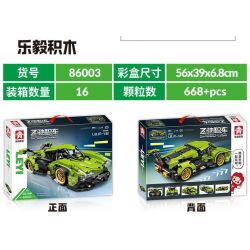 LE YI 86003 non  XE MUI TRẦN LAMBORGHINI V12 VISION GT tỷ lệ 1:16 bộ đồ chơi xếp lắp ráp ghép mô hình Creator Sáng Tạo 668 khối