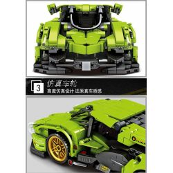 LE YI 86003 non  XE MUI TRẦN LAMBORGHINI V12 VISION GT tỷ lệ 1:16 bộ đồ chơi xếp lắp ráp ghép mô hình Creator Sáng Tạo 668 khối
