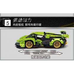 LE YI 86003 non  XE MUI TRẦN LAMBORGHINI V12 VISION GT tỷ lệ 1:16 bộ đồ chơi xếp lắp ráp ghép mô hình Creator Sáng Tạo 668 khối