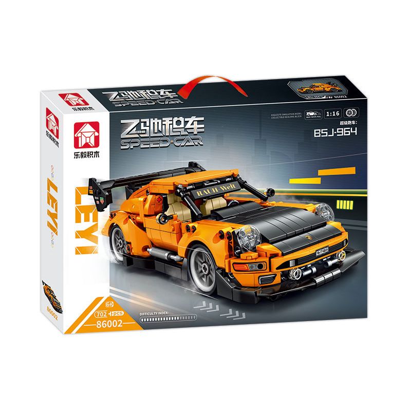 LE YI 86002 non Lego XE KÉO PORSCHE 964 tỷ lệ 1:16 bộ đồ chơi xếp lắp ráp ghép mô hình Creator Sáng Tạo 702 khối