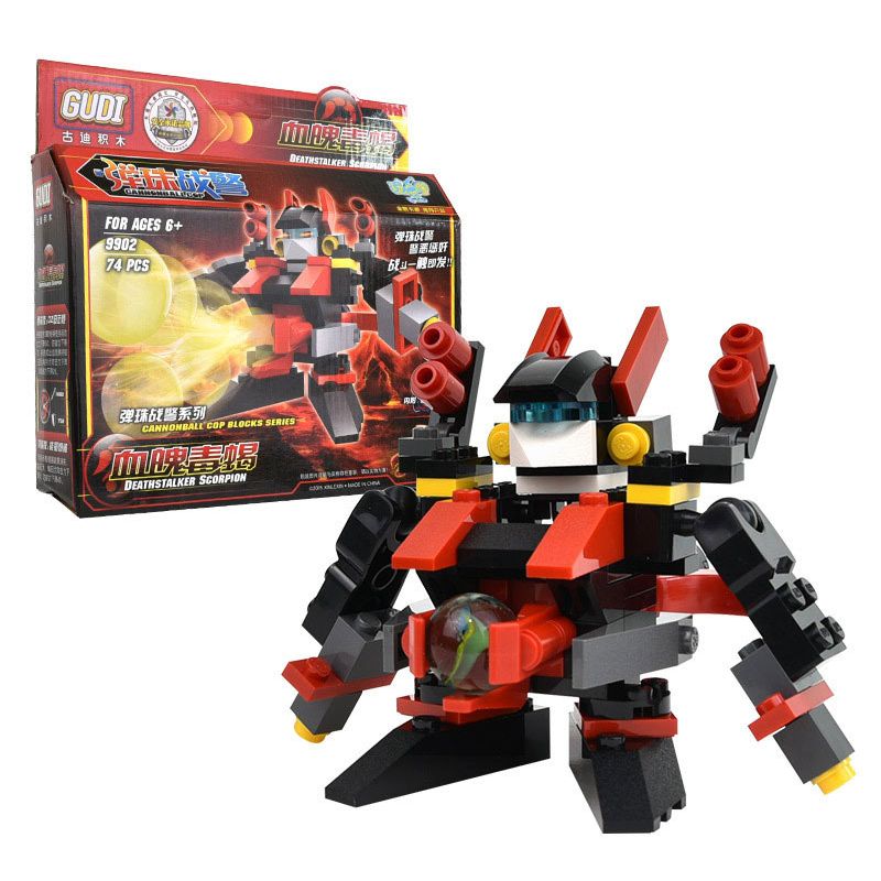 GUDI 9902 non  PINBALL MEN BỌ CẠP MÁU bộ đồ chơi xếp lắp ráp ghép mô hình 74 khối