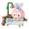 LOZ 8806 non  LIÊN MINH THÚ CƯNG DỄ THƯƠNG THỎ TẮM HOA bộ đồ chơi xếp lắp ráp ghép mô hình CUTE PET ALLIANCE