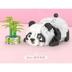 LOZ 8804 non  LIÊN MINH THÚ CƯNG DỄ THƯƠNG GẤU TRÚC NẰM XUỐNG bộ đồ chơi xếp lắp ráp ghép mô hình CUTE PET ALLIANCE