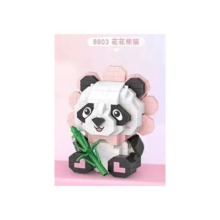 LOZ 8803 non  LIÊN MINH THÚ CƯNG DỄ THƯƠNG HUAHUA PANDA bộ đồ chơi xếp lắp ráp ghép mô hình CUTE PET ALLIANCE