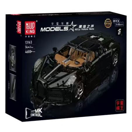 MouldKing 13163 13163S Mould King 13163 13163S non  ÂM THANH CỦA ĐÊM BUGATTI bộ đồ chơi xếp lắp ráp ghép mô hình  BUGATTI LA VOITURE NOIRE Kỹ Thuật Công Nghệ Cao Mô Hình Phương Tiện 4688 khối