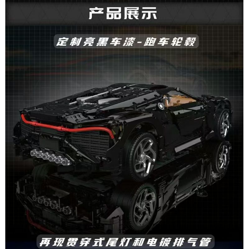 MouldKing 13163 13163S Mould King 13163 13163S non  ÂM THANH CỦA ĐÊM BUGATTI bộ đồ chơi xếp lắp ráp ghép mô hình  BUGATTI LA VOITURE NOIRE Kỹ Thuật Công Nghệ Cao Mô Hình Phương Tiện 4688 khối