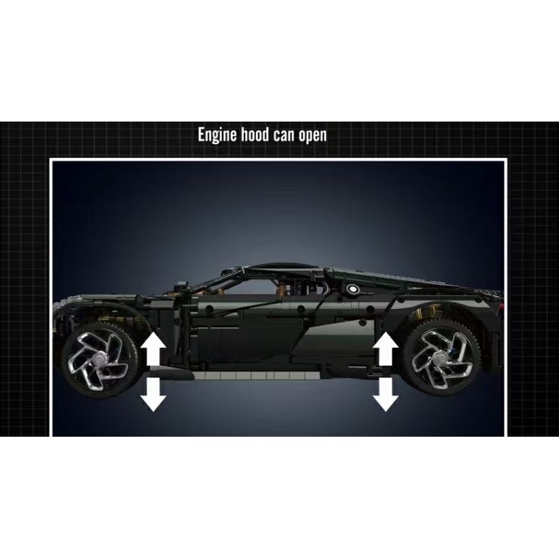 MouldKing 13163 13163S Mould King 13163 13163S non  ÂM THANH CỦA ĐÊM BUGATTI bộ đồ chơi xếp lắp ráp ghép mô hình  BUGATTI LA VOITURE NOIRE Kỹ Thuật Công Nghệ Cao Mô Hình Phương Tiện 4688 khối