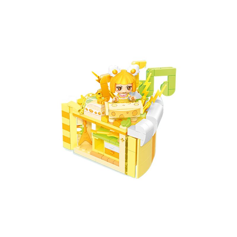 SEMBO 615033 non  HÀNH TINH KẸO NHÀ ĐÁ XOÀI PHÔ MAI BÁNH ẤM bộ đồ chơi xếp lắp ráp ghép mô hình 243 khối