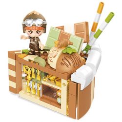 SEMBO 615032 non  HÀNH TINH KẸO COCO CHEESE BAKER WARM CAKE HOUSE bộ đồ chơi xếp lắp ráp ghép mô hình 233 khối