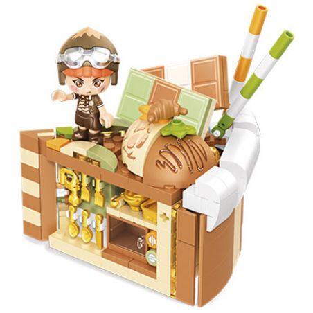 SEMBO 615032 non  HÀNH TINH KẸO COCO CHEESE BAKER WARM CAKE HOUSE bộ đồ chơi xếp lắp ráp ghép mô hình 233 khối