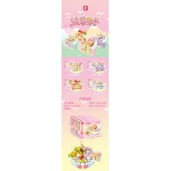 SEMBO 615031 non  CANDY PLANET KEM FONDANT PHÒNG TẬP THỂ DỤC NGÔI NHÀ BÁNH ẤM ÁP bộ đồ chơi xếp lắp ráp ghép mô hình 259 khối