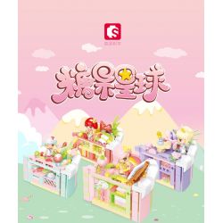 SEMBO 615031 non  CANDY PLANET KEM FONDANT PHÒNG TẬP THỂ DỤC NGÔI NHÀ BÁNH ẤM ÁP bộ đồ chơi xếp lắp ráp ghép mô hình 259 khối