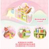 SEMBO 615028 non  HÀNH TINH KẸO PHÒNG TRANH BONG BÓNG ĐÀO NGÔI NHÀ BÁNH ẤM ÁP bộ đồ chơi xếp lắp ráp ghép mô hình 219 khối