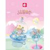 SEMBO 615027 non  THÚ CƯNG DỄ THƯƠNG ĐÔNG LẠNH CÂU CHUYỆN GIẤC MƠ XANH ĐÈN BÁNH PUDDING LẤP LÁNH bộ đồ chơi xếp lắp ráp ghép mô hình 103 khối