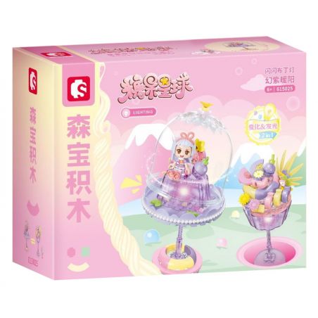 SEMBO 615025 non  THÚ CƯNG DỄ THƯƠNG ĐÔNG LẠNH ĐÈN BÁNH PUDDING LẤP LÁNH MẶT TRỜI ẤM ÁP NHO bộ đồ chơi xếp lắp ráp ghép mô hình 106 khối