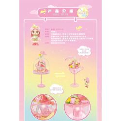 SEMBO 615024 non  THÚ CƯNG ĐÔNG LẠNH DỄ THƯƠNG DÂU TÂY MÀU HỒNG VÀ ĐÈN BÁNH PUDDING LẤP LÁNH bộ đồ chơi xếp lắp ráp ghép mô hình 95 khối