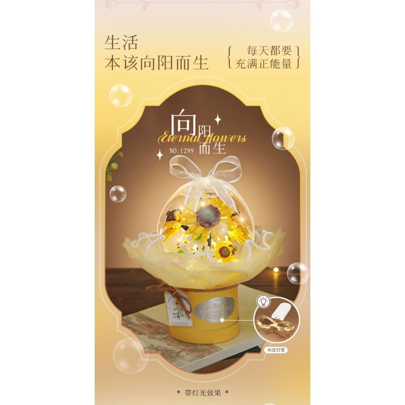 LOZ 1299 non  BÓ HOA BOBO BALL SINH RA HƯỚNG VỀ PHÍA MẶT TRỜI bộ đồ chơi xếp lắp ráp ghép mô hình Creator Sáng Tạo 510 khối