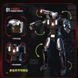 RENZAIMA 795 non  CỖ MÁY CHIẾN TRANH bộ đồ chơi xếp lắp ráp ghép mô hình Super Heroes WAR MACHINE Siêu Nhân Anh Hùng 585 khối