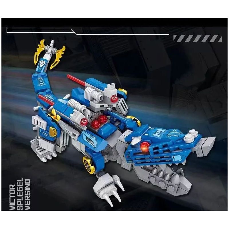 Kazi KY8088 8088 non  TÍCH LŨY DŨNG CẢM CHIẾN ĐẤU CHỐNG LẠI QUÁI VẬT CÁ SẤU HOÀNG ĐẾ tỷ lệ 1:72 bộ đồ chơi xếp lắp ráp ghép mô hình MECHANICAL BEAST 250 khối