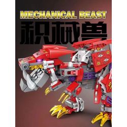 Kazi KY8087 8087 non  TÍCH LŨY TYRANNOSAURUS ĐỎ tỷ lệ 1:72 bộ đồ chơi xếp lắp ráp ghép mô hình MECHANICAL BEAST 262 khối