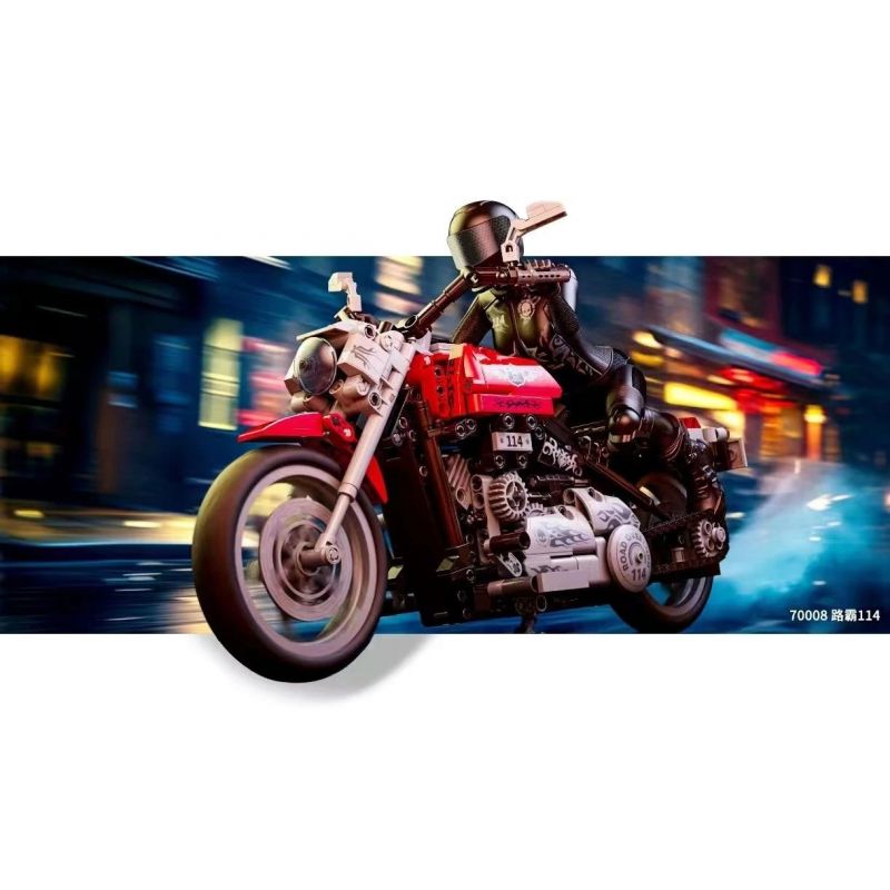 GUDI 70008 non  XE MÁY ĐIÊN ROAD FIGHTER 114 bộ đồ chơi xếp lắp ráp ghép mô hình  Kỹ Thuật Công Nghệ Cao Mô Hình Phương Tiện 896 khối