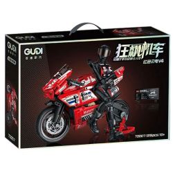 GUDI 70007 non  ĐUA XE MÁY TIA CHỚP ĐỎ V4 bộ đồ chơi xếp lắp ráp ghép mô hình  Kỹ Thuật Công Nghệ Cao Mô Hình Phương Tiện 915 khối