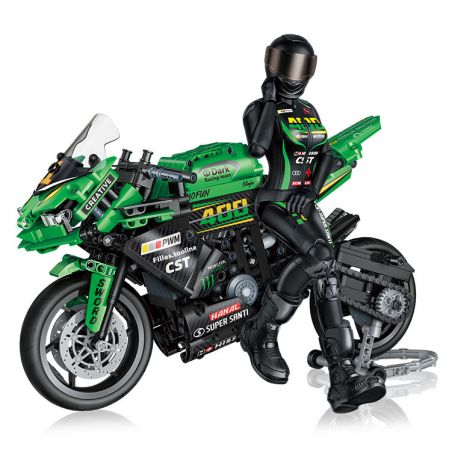 GUDI 70006 non  ĐUA XE ĐẠP NINJA ĐÊM 400 bộ đồ chơi xếp lắp ráp ghép mô hình  Kỹ Thuật Công Nghệ Cao Mô Hình Phương Tiện 908 khối