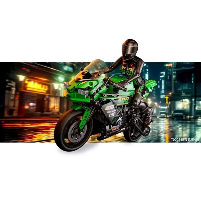 GUDI 70006 non  ĐUA XE ĐẠP NINJA ĐÊM 400 bộ đồ chơi xếp lắp ráp ghép mô hình  Kỹ Thuật Công Nghệ Cao Mô Hình Phương Tiện 908 khối