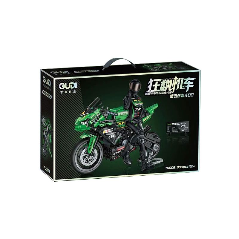 GUDI 70006 non  ĐUA XE ĐẠP NINJA ĐÊM 400 bộ đồ chơi xếp lắp ráp ghép mô hình  Kỹ Thuật Công Nghệ Cao Mô Hình Phương Tiện 908 khối