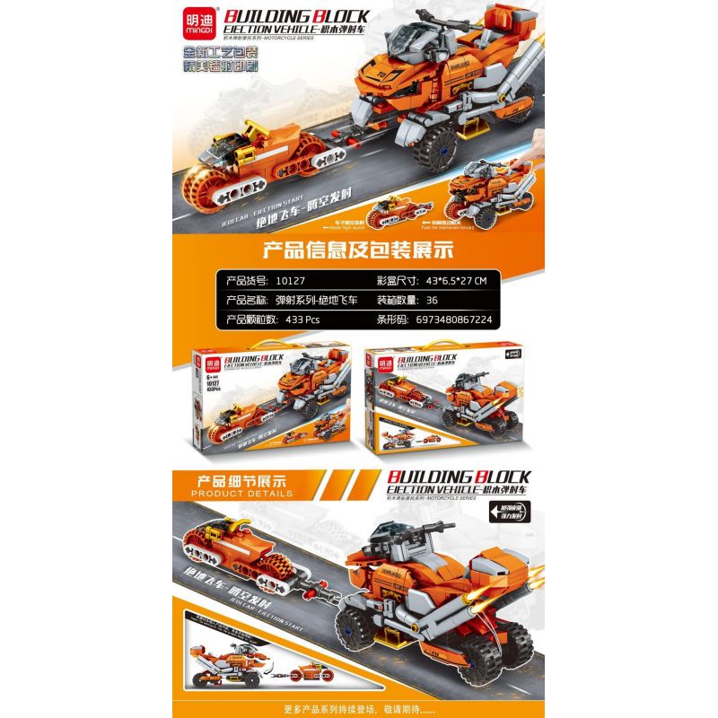 MINGDI LEIBAO 10127 non  PHƯƠNG TIỆN PHÓNG XE TỐC ĐỘ JEDI bộ đồ chơi xếp lắp ráp ghép mô hình Racers Đua Tốc Độ 433 khối