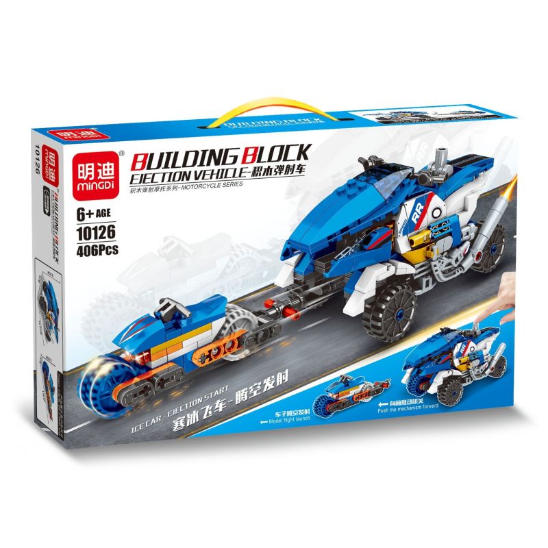 MINGDI LEIBAO 10126 non  PHƯƠNG TIỆN PHÓNG MÁY TĂNG TỐC BĂNG bộ đồ chơi xếp lắp ráp ghép mô hình Racers Đua Tốc Độ 406 khối